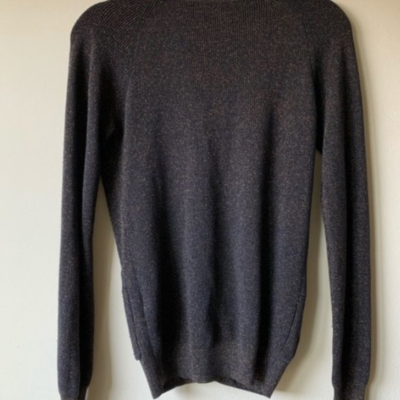 Aritzia Wilfred Brown Metallic Silk & Cashmere Cardigan - Picture 2 of 9